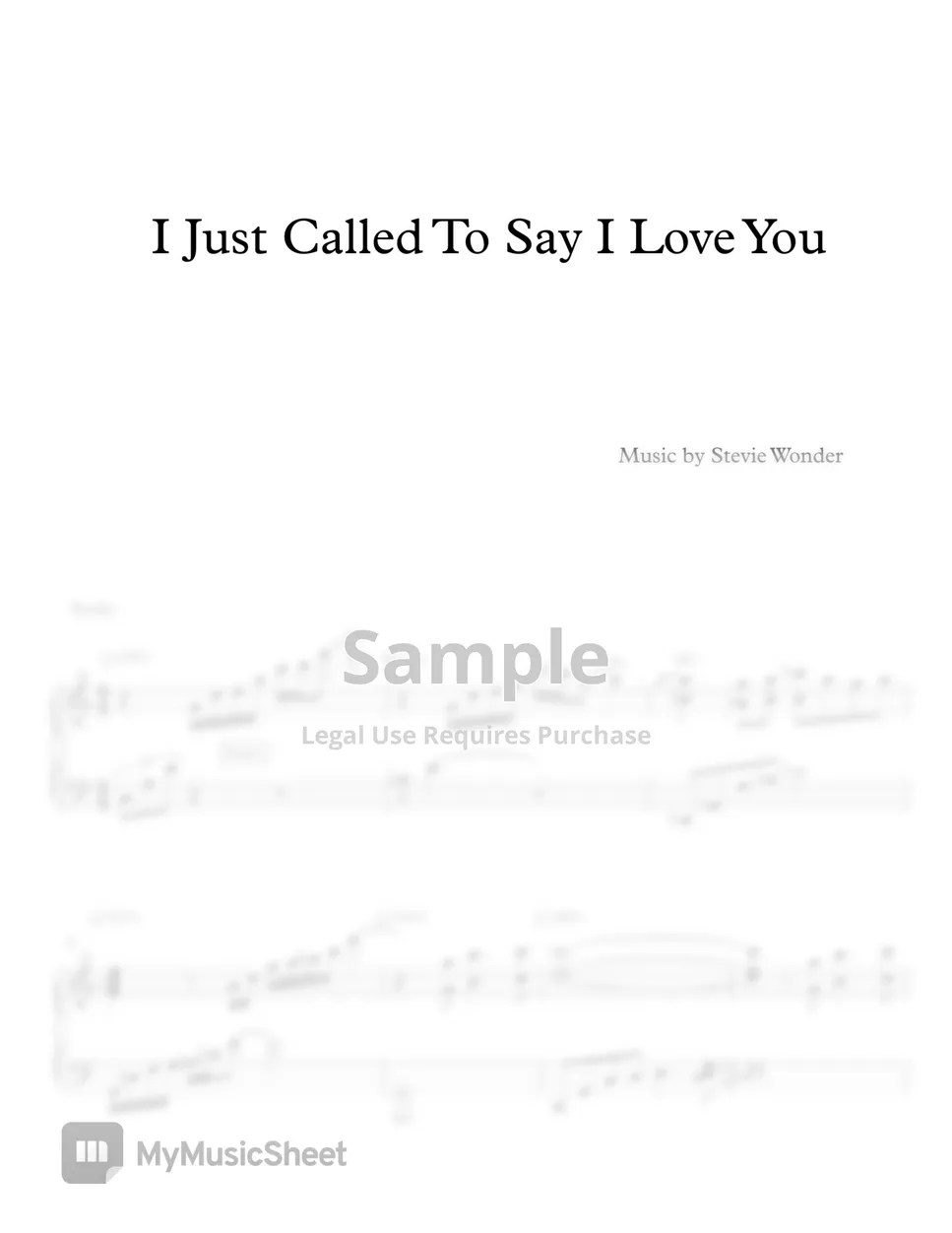 Stevie Wonder I just called to say I love you (pop jazz) Hoja by MIWHA