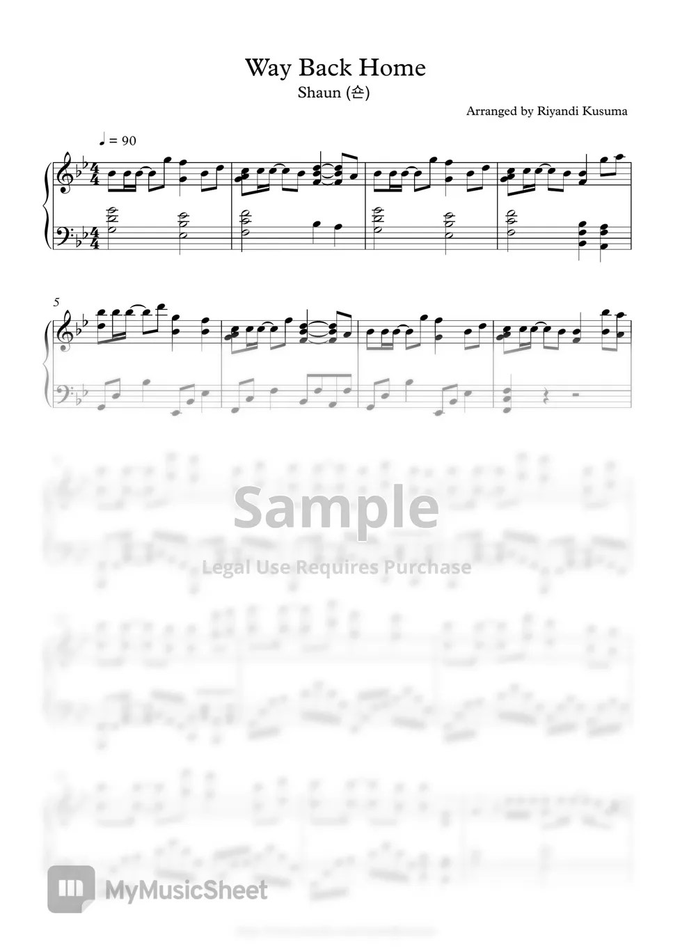 Way Back Home Piano Sheet corona.dothome.co.kr