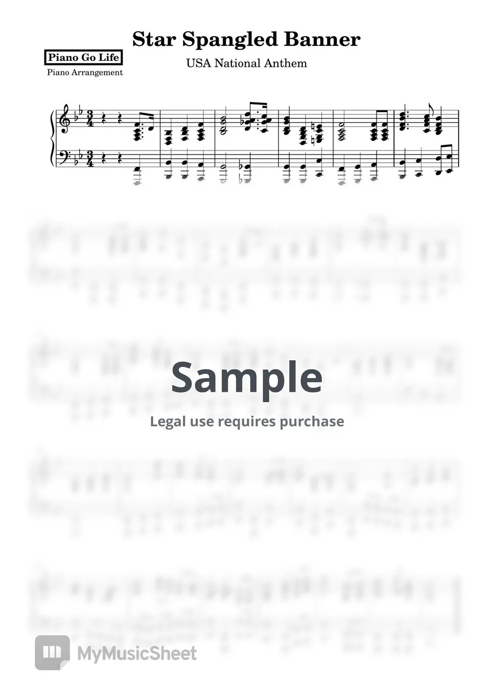 John Stafford Smith Star Spangled Banner (USA National Anthem) 악보 by