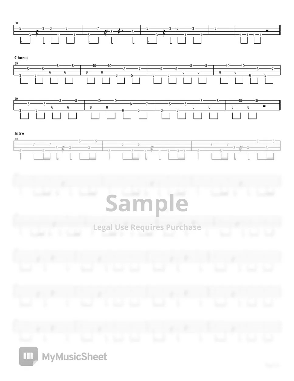 DECO*27 Mozaik Role (Bass TAB) 악보 by Muya