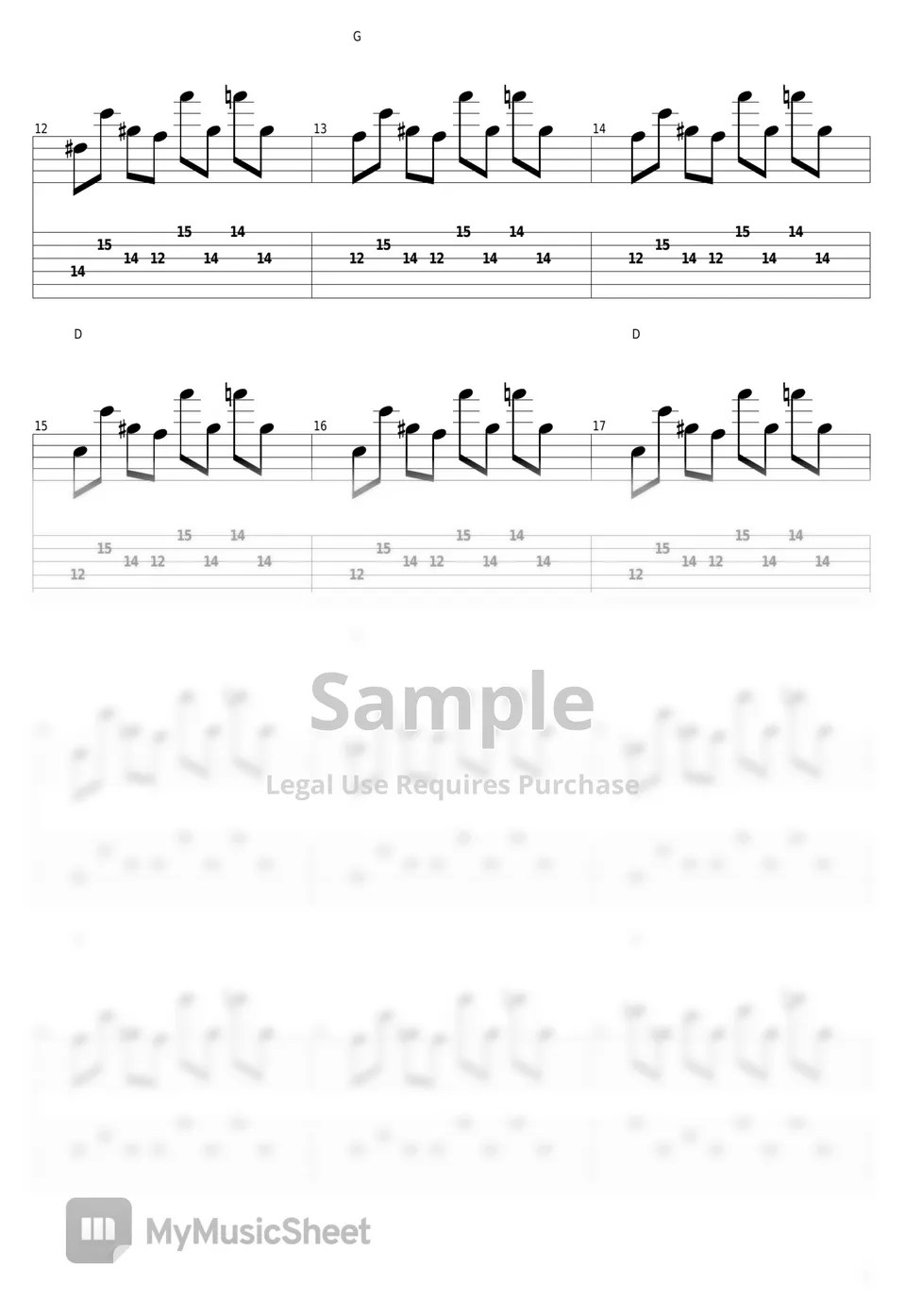 Guns N' Roses Sweet Child O' Mine Tab + 1staff by guitar cover with tab