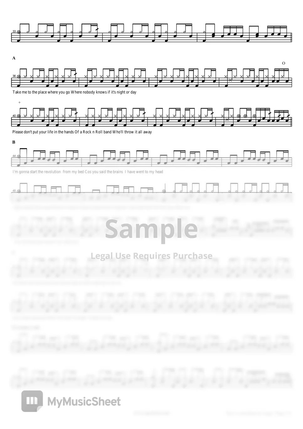 Oasis Dont look back in anger Sheets by COPYDRUM