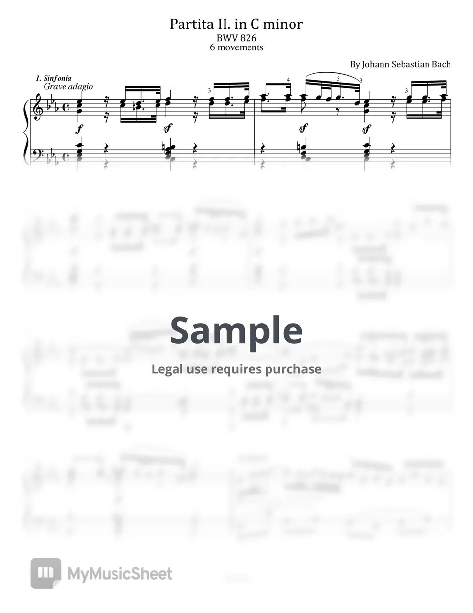 Johann Sebastian Bach Partita No.2 in C minor BWV 826 (Bach Partita No.2 in C minor BWV