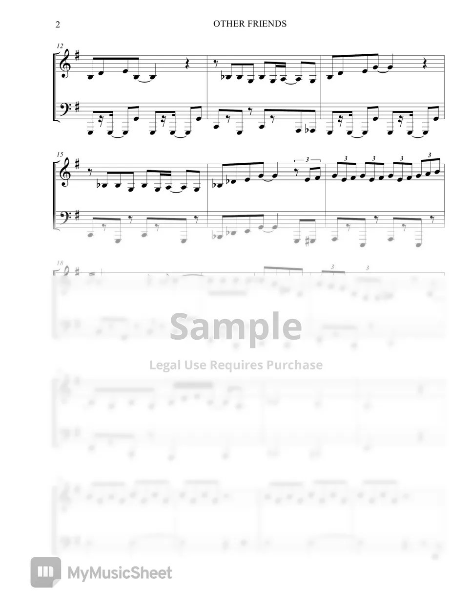 Jeffrey Chaplin Liu Other Friends (Easy Piano) 악보 by Betacustic