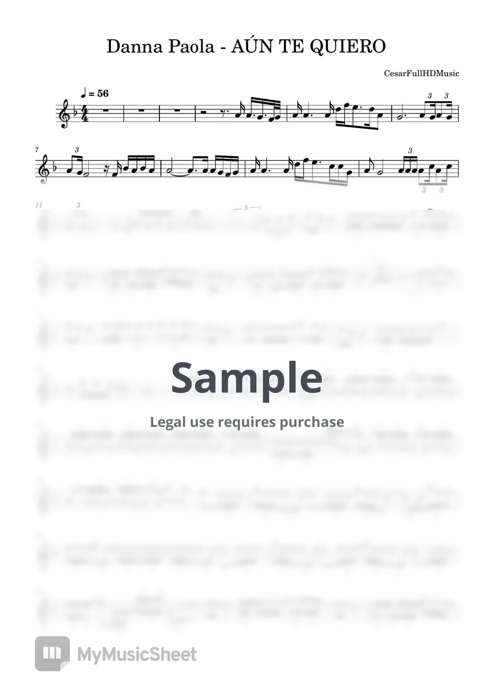 Danna Paola AÚN TE QUIERO 악보