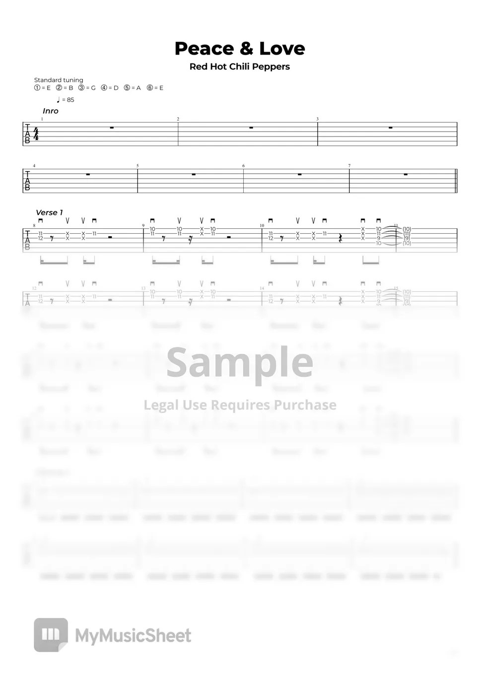 Red Hot Chili Peppers Peace & Love Sheets by Nikola Gugoski