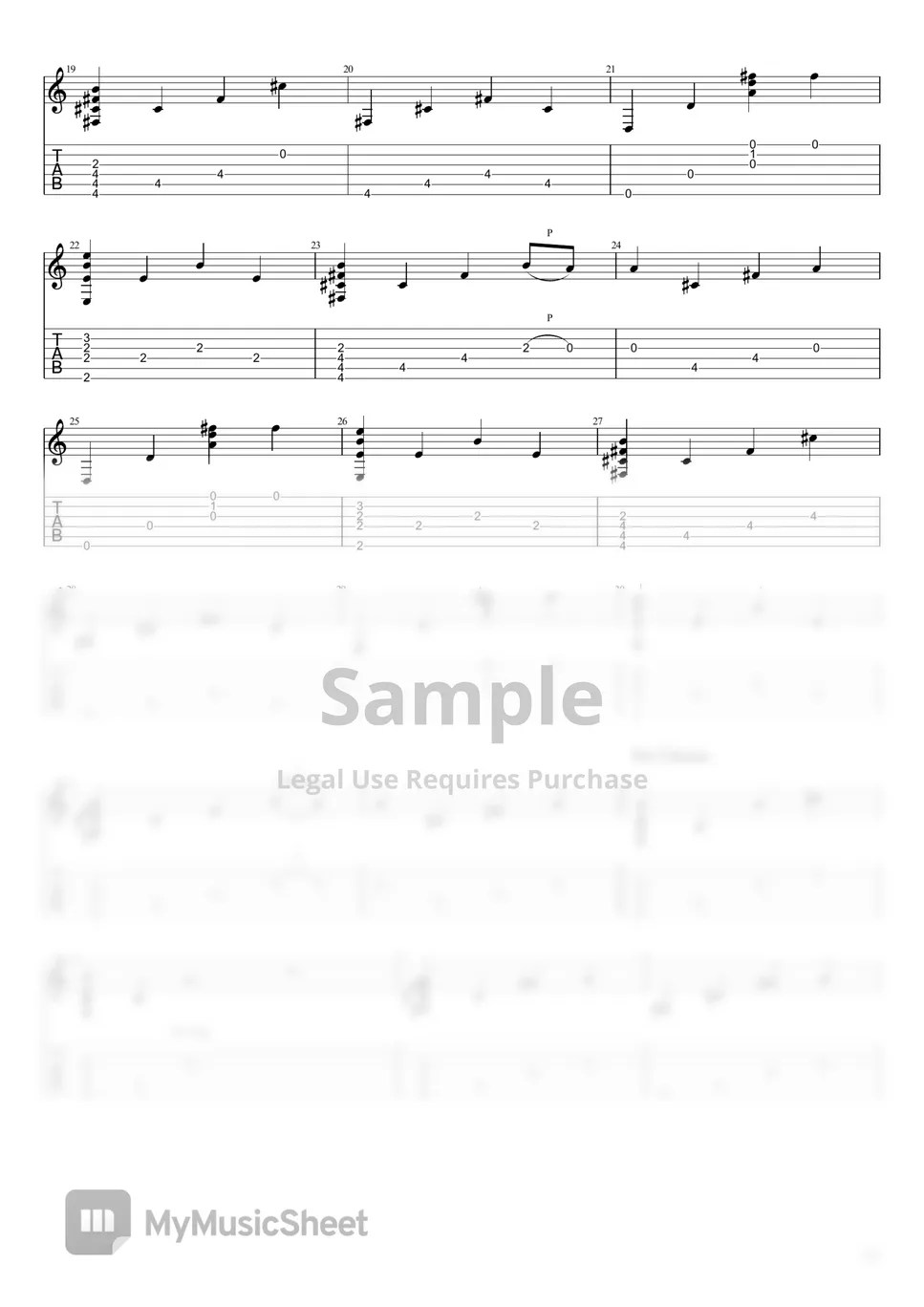 Lana Del Rey Say Yes to Heaven (Fingerstyle tabs) 楽譜 by Acoustic Ayla