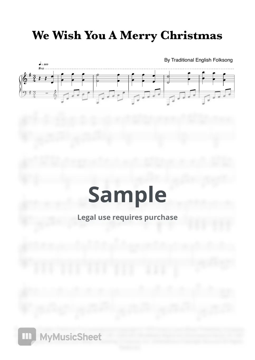 Denver We Wish You A Merry Christmas 악보 by Piano Go Life