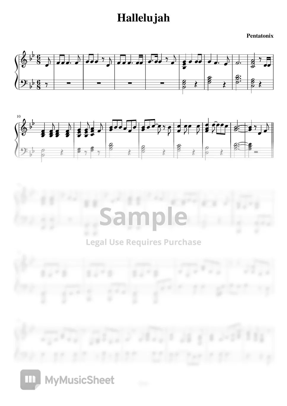 Pentatonix hallelujah (Piano) Sheets by Damy