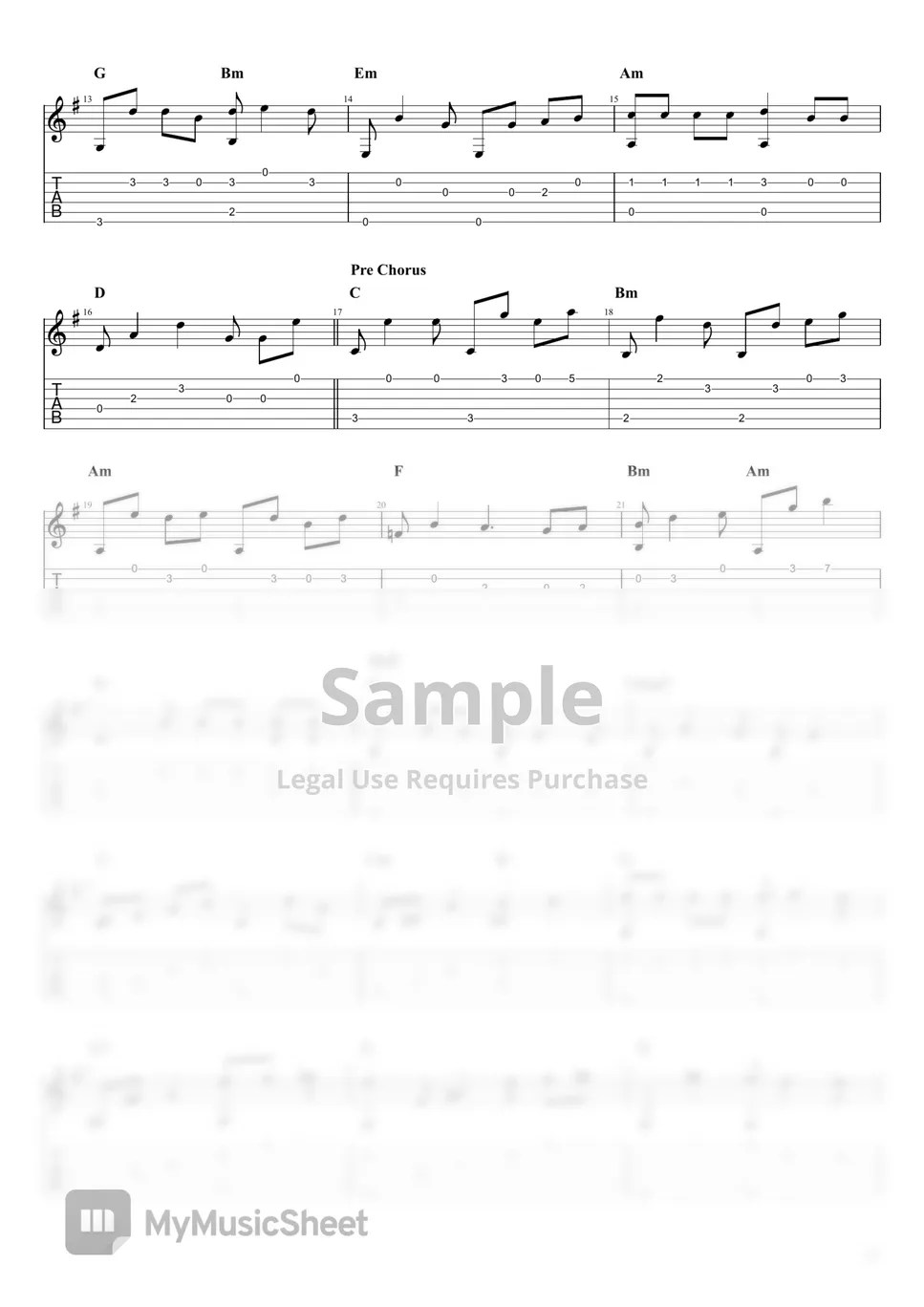 Bee Gees How Deep Is Your Love Tab + 1staff by Fiqri Gusfa