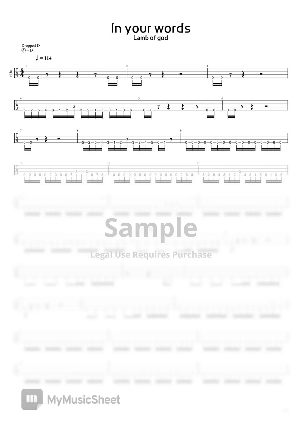 lamb of god in your words Sheets by your repeater
