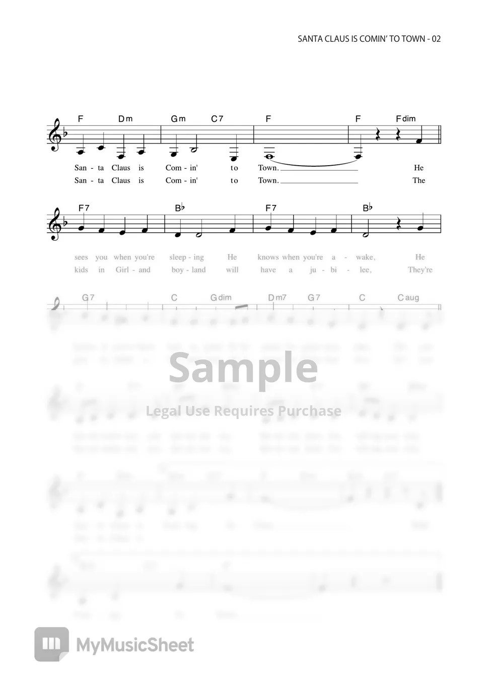 SANTA CLAUS IS COMING TO TOWN (VOCAL MAGAZINE) Sheets by Far East Island Record