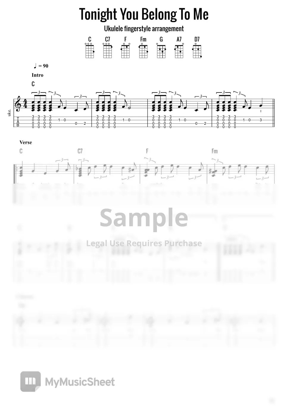 Eddie Vedder Tonight You Belong To Me (Fingerstyle) 악보 by Vasko