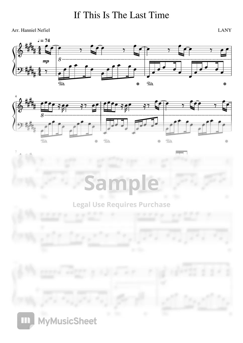LANY If This Is The Last Time (Piano Sheets) 악보 by Hanniel Nefiel