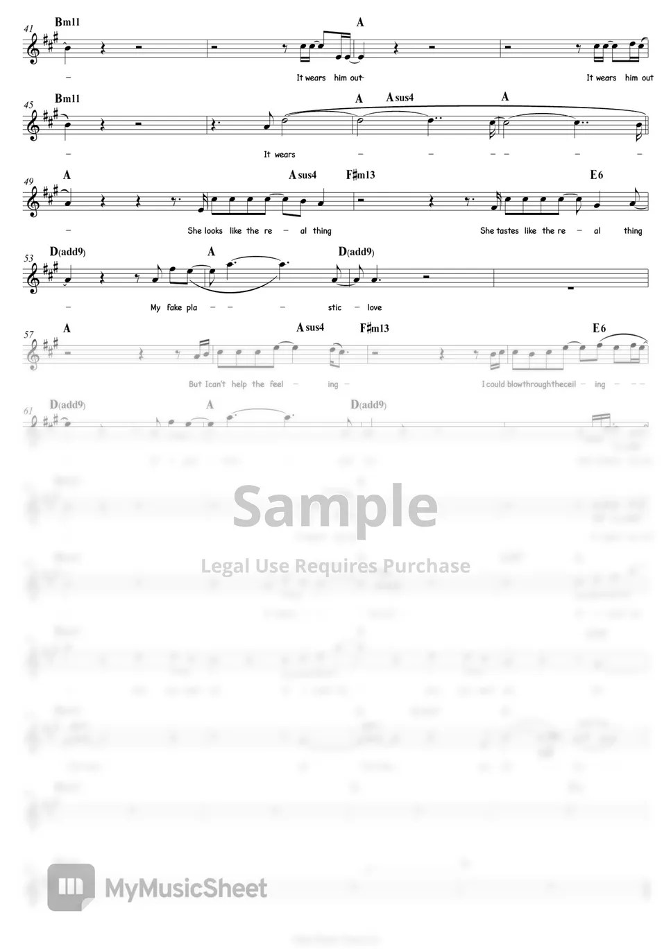 Radiohead Fake Plastic Trees Vocal 악보