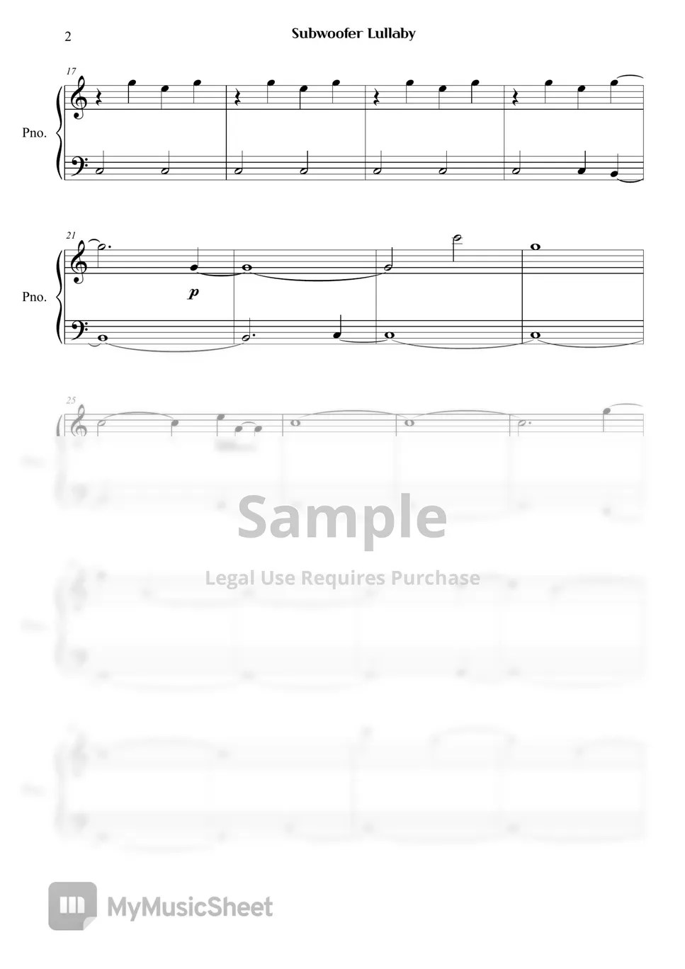 Minecraft Subwoofer Lullaby Hoja by Right Now Piano