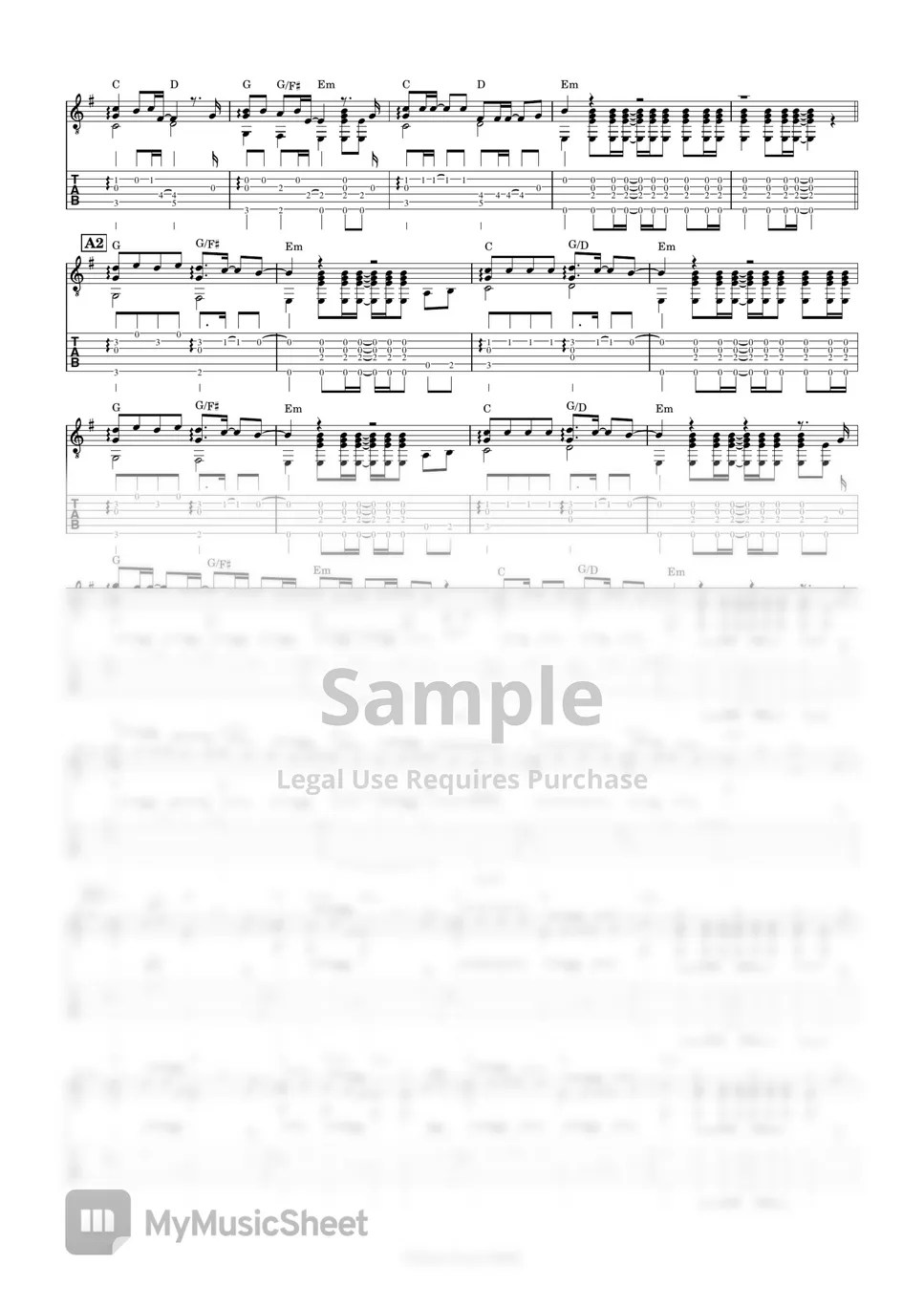 Billie Eilish TV (Fingerstyle) Tab + 1staff by Yuta Ueno