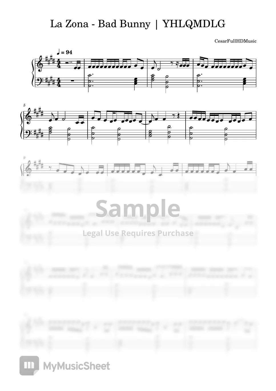 Bad Bunny LA ZONA Sheets