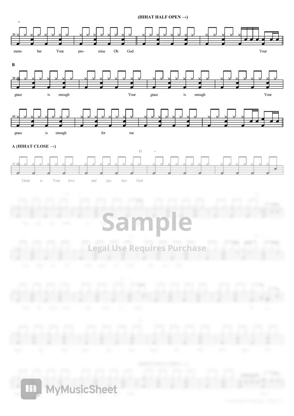 Matt Maher Your Grace Is Enough Sheets by COPYDRUM