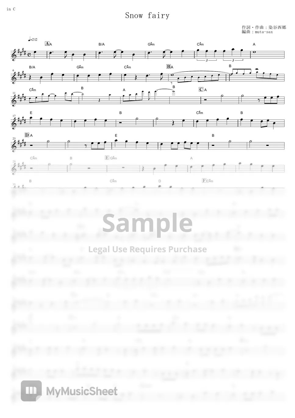 FUNKIST Snow fairy (Fairy Tail / in C) Sheets by mutasax