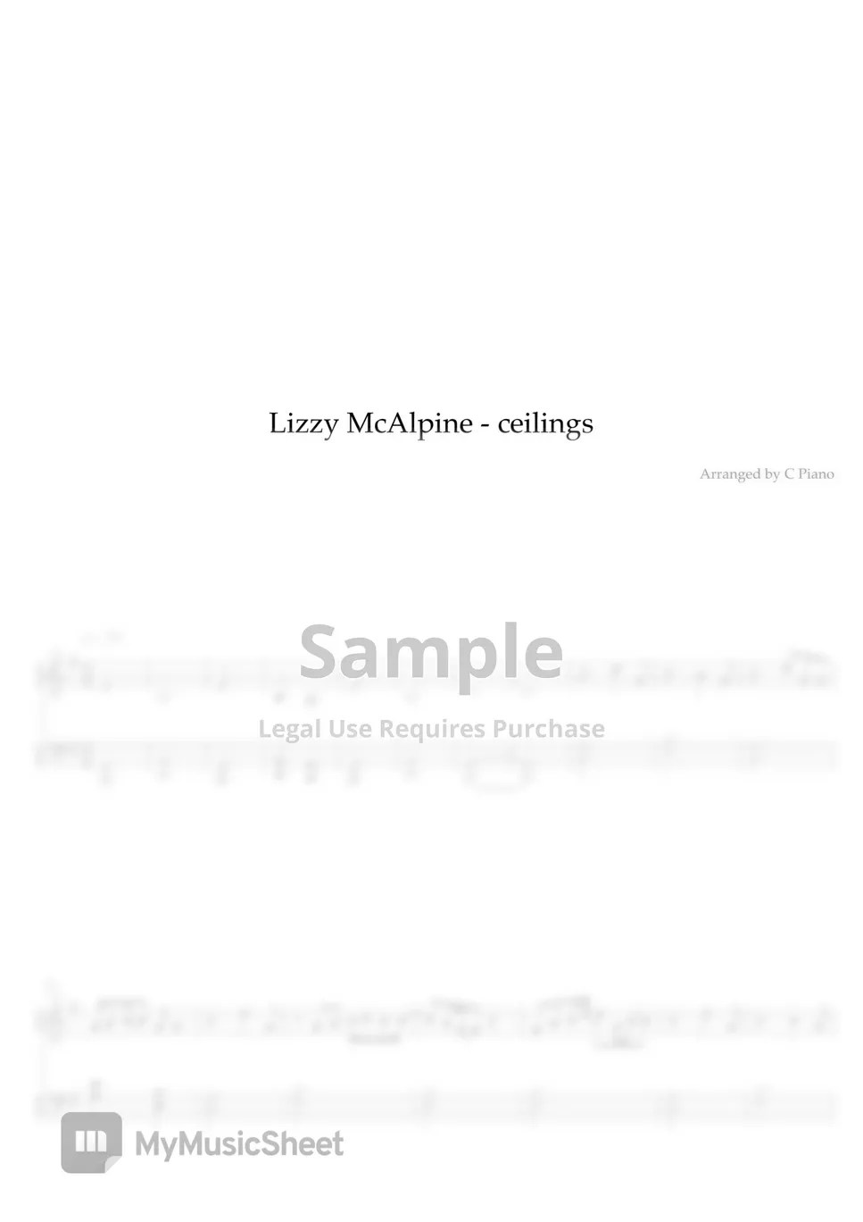 Lizzy McAlpine ceilings (Easy Version) 曲谱 by C Piano