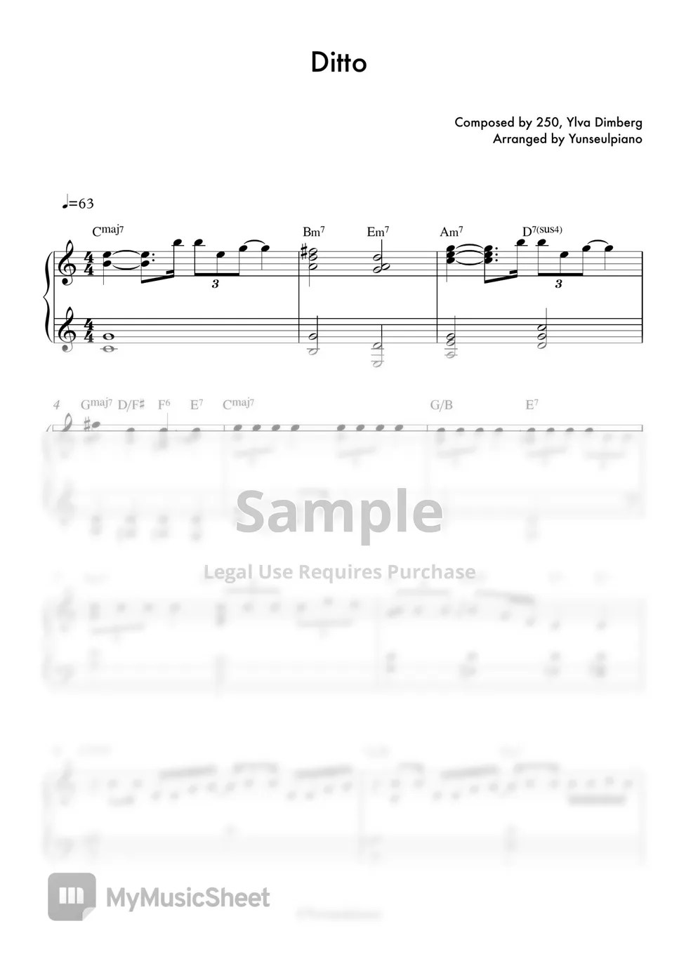 New Jeans Ditto (+C Key sheet) Sheets by Yunseulpiano