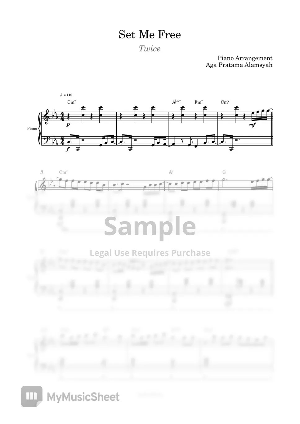 Twice Set me free (Piano Solo) Sheets by Aga Pratama Alamsyah