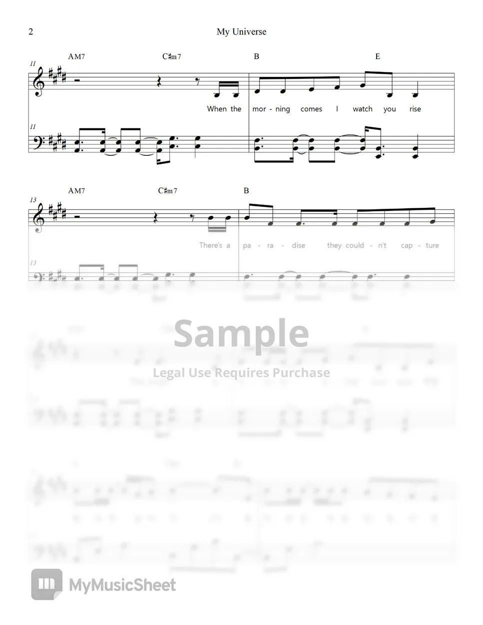 Coldplay X BTS My Universe (Easy Version) Sheets by ChansMusic