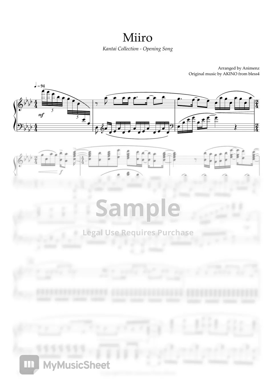 AKINO from bless4 Miiro (Kantai Collection OP) Sheets by Animenz