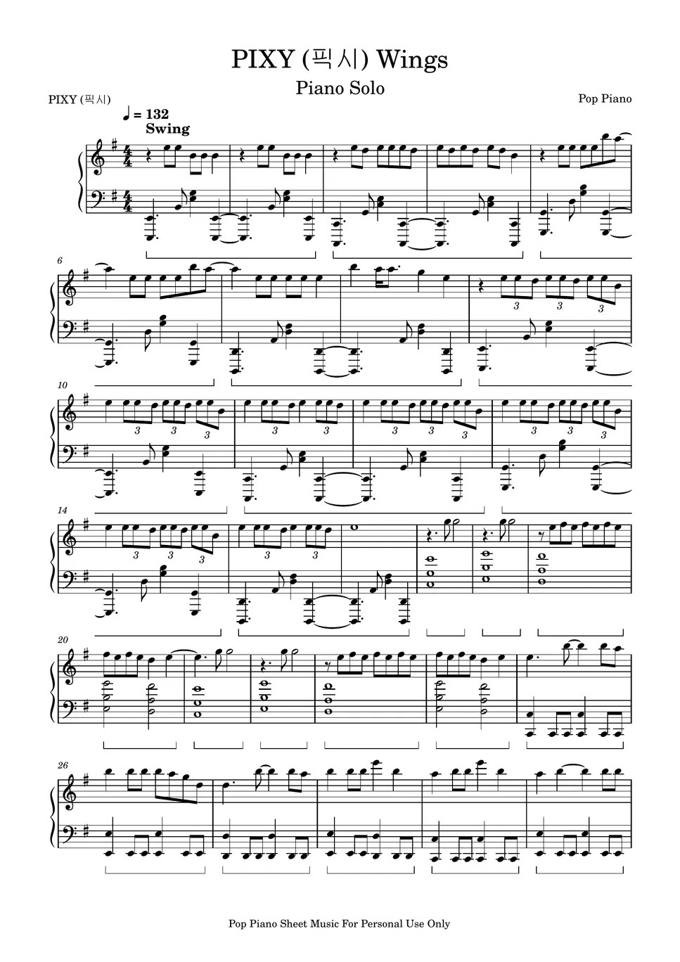 PIXY (픽시) Wings Sheet by Pop Piano