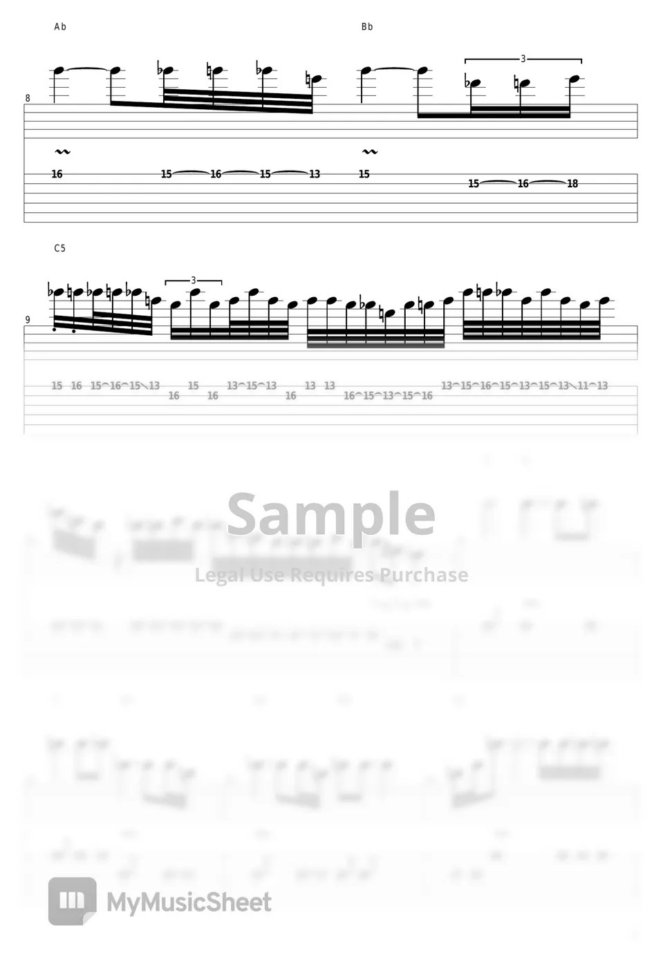 Guns N' Roses November Rain (Guitar Solo) Tab + 단선 악보 by guitar cover