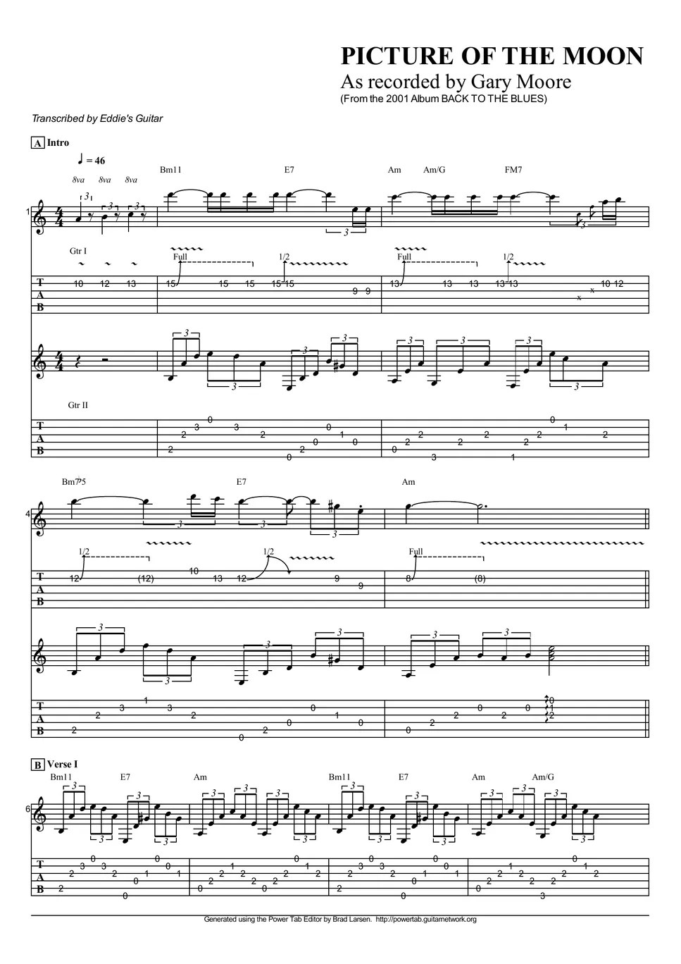 Gary Moore Picture of The Moon Hoja