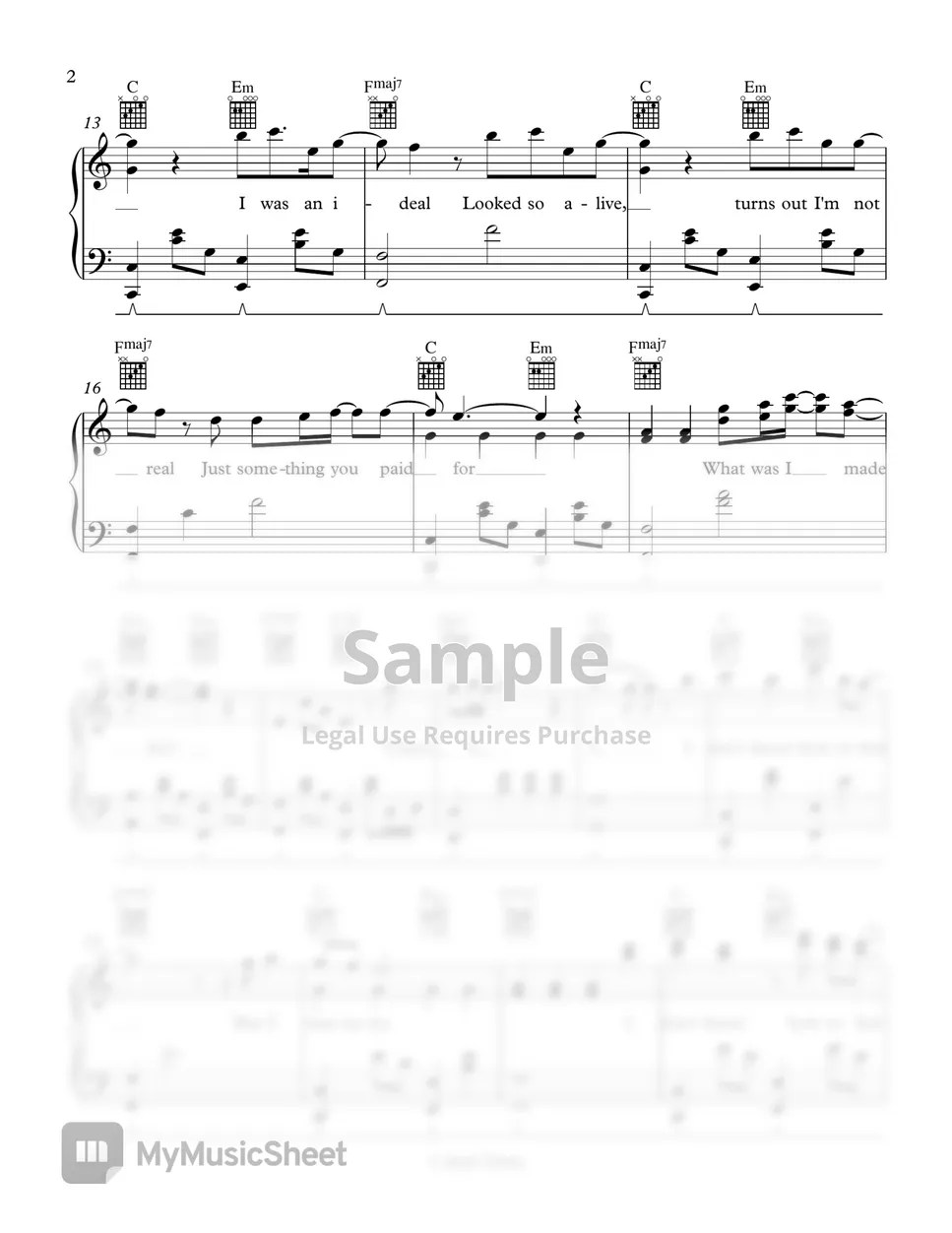 Billie Eilish What Was I Made For? (from "Barbie") Sheets by Javin Tham