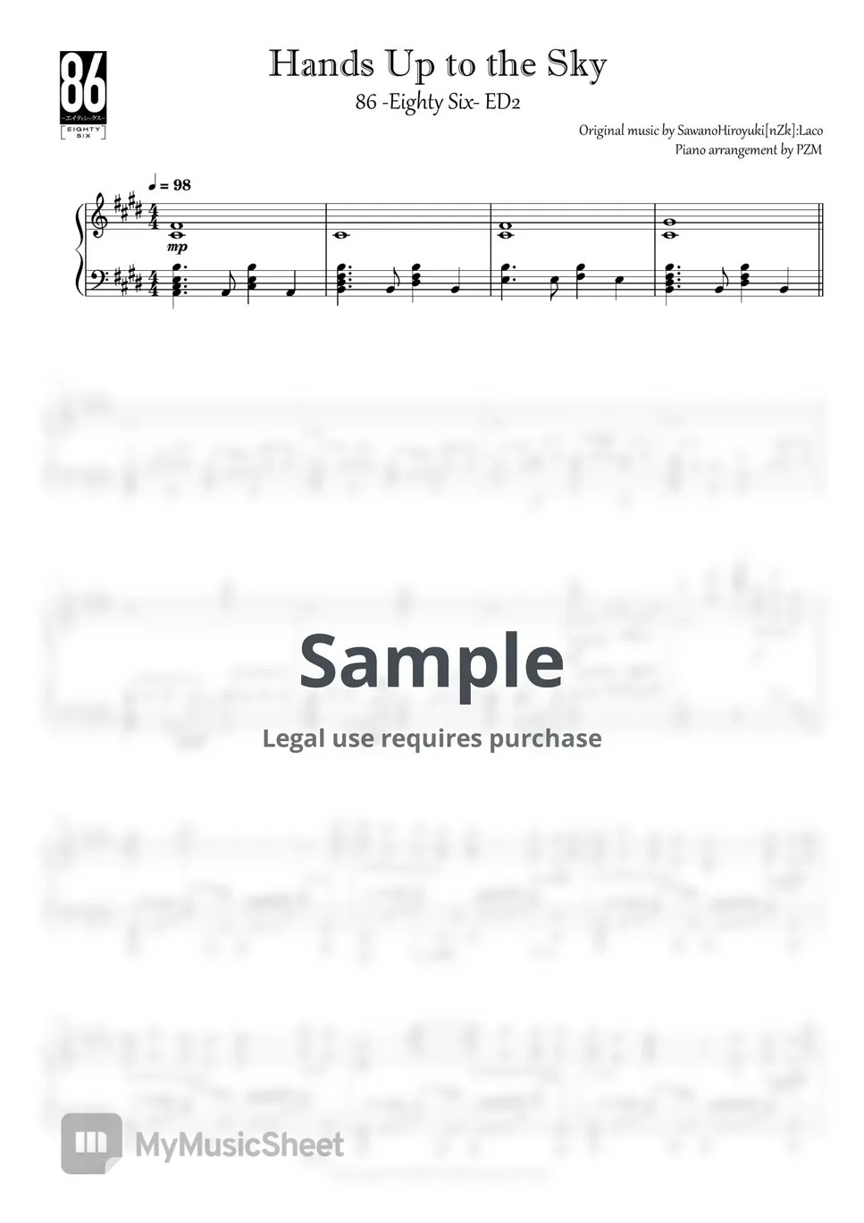 SawanoHiroyuki[nZk]Laco Hands Up to the Sky (86 Eighty Six ED2