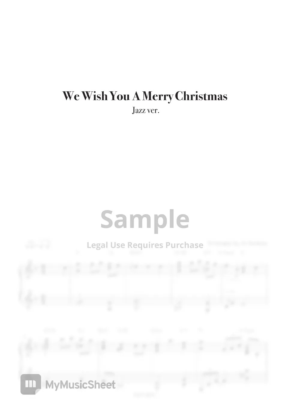 Christmas Carol We Wish You A Merry Christmas (Jazz ver.) Sheets by