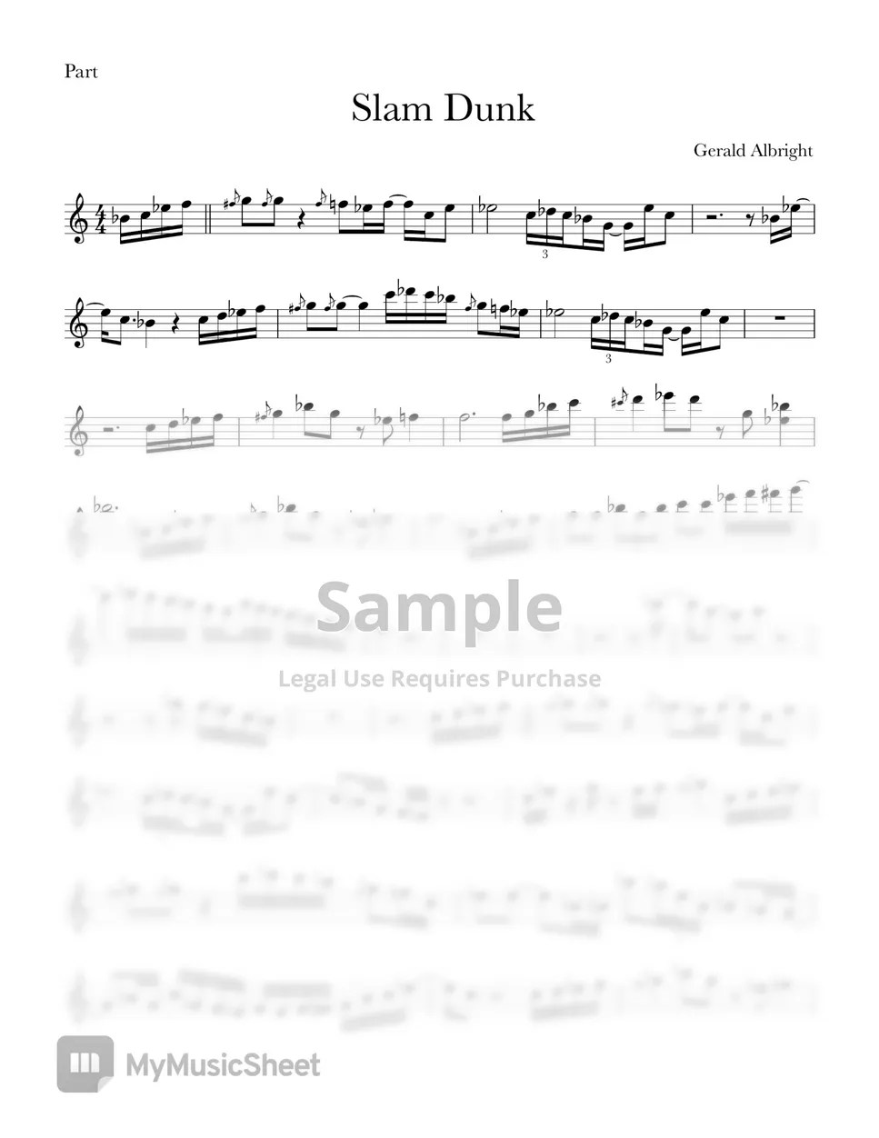 Gerald Albright Slam Dunk (Jazz Flute Version) 악보 by Eunmi Kim