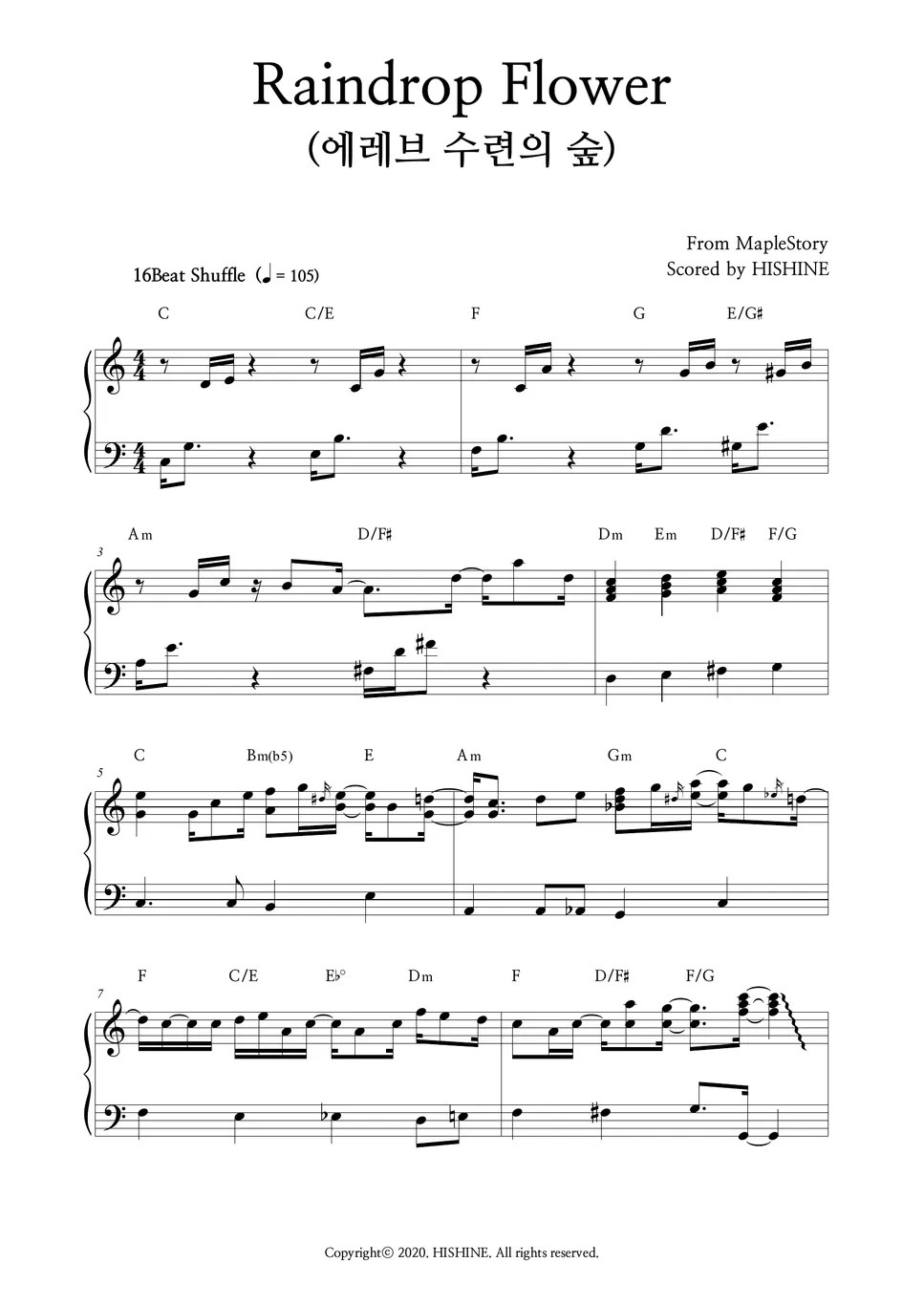 MapleStory OST Raindrop Flower Sheets by HISHINE