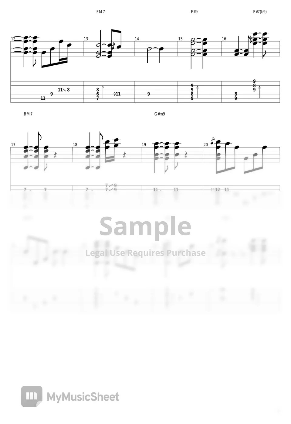 Yuji & Putri Dahlia Old Love Tab + 단선 악보 by guitar cover with tab