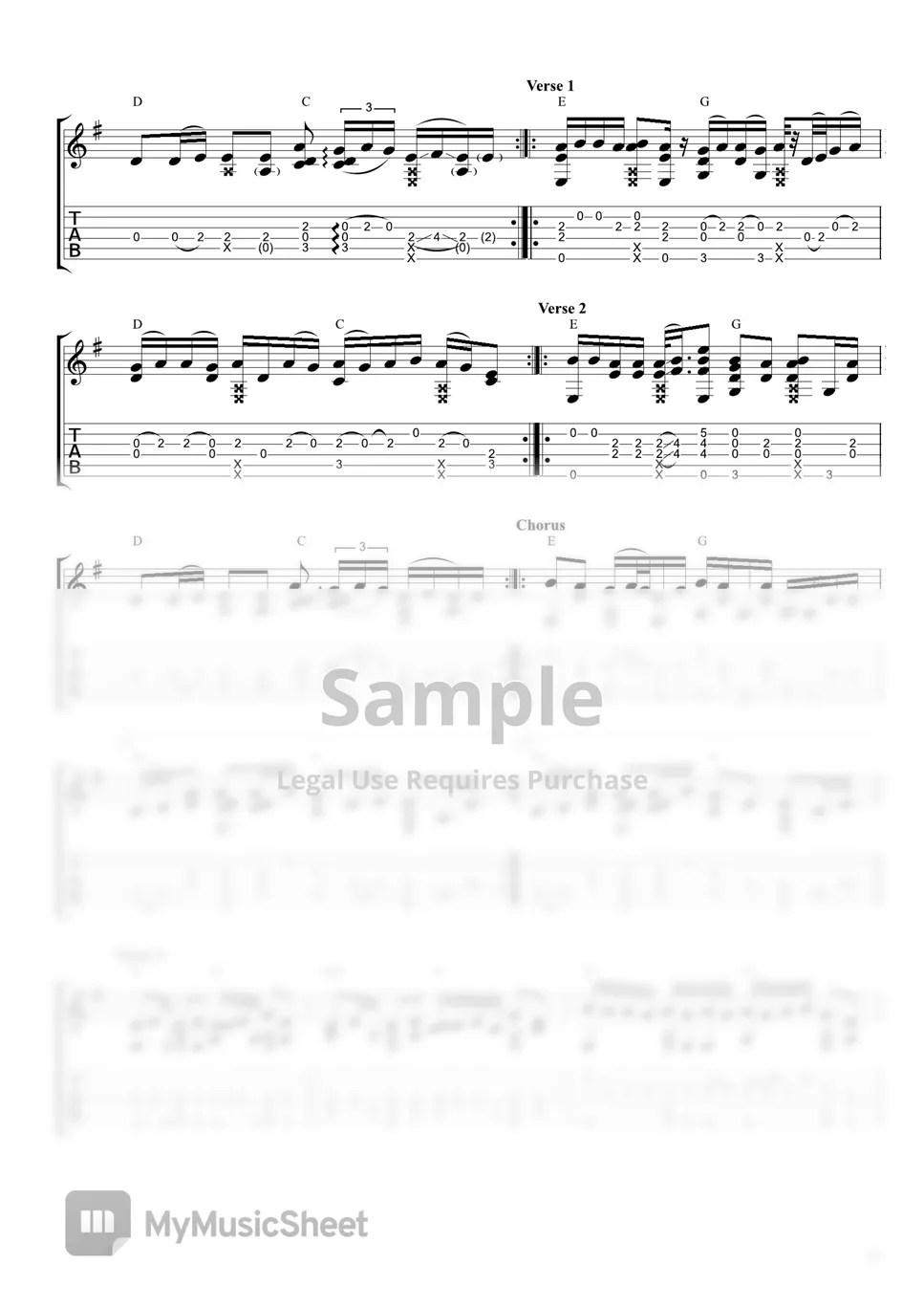 Lil Nas X Ft. Billy Ray Cyrus Fingerstyle Guitar Old Town Road 악보