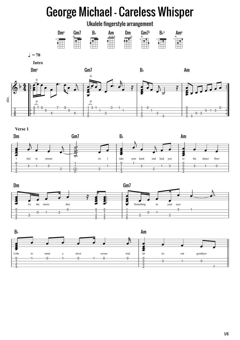 Michael Careless Whisper (Fingerstyle) Sheets by Vasko