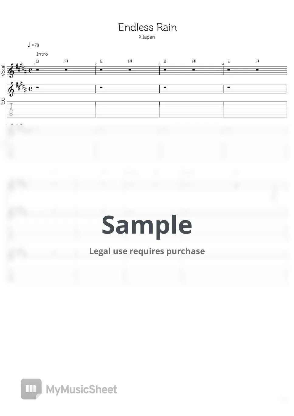 X Japan Endless Rain Sheets by 민가