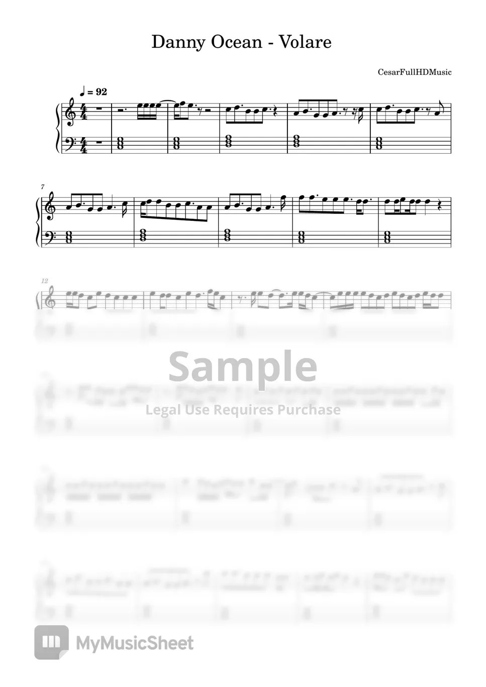 Danny Ocean Volare Sheets