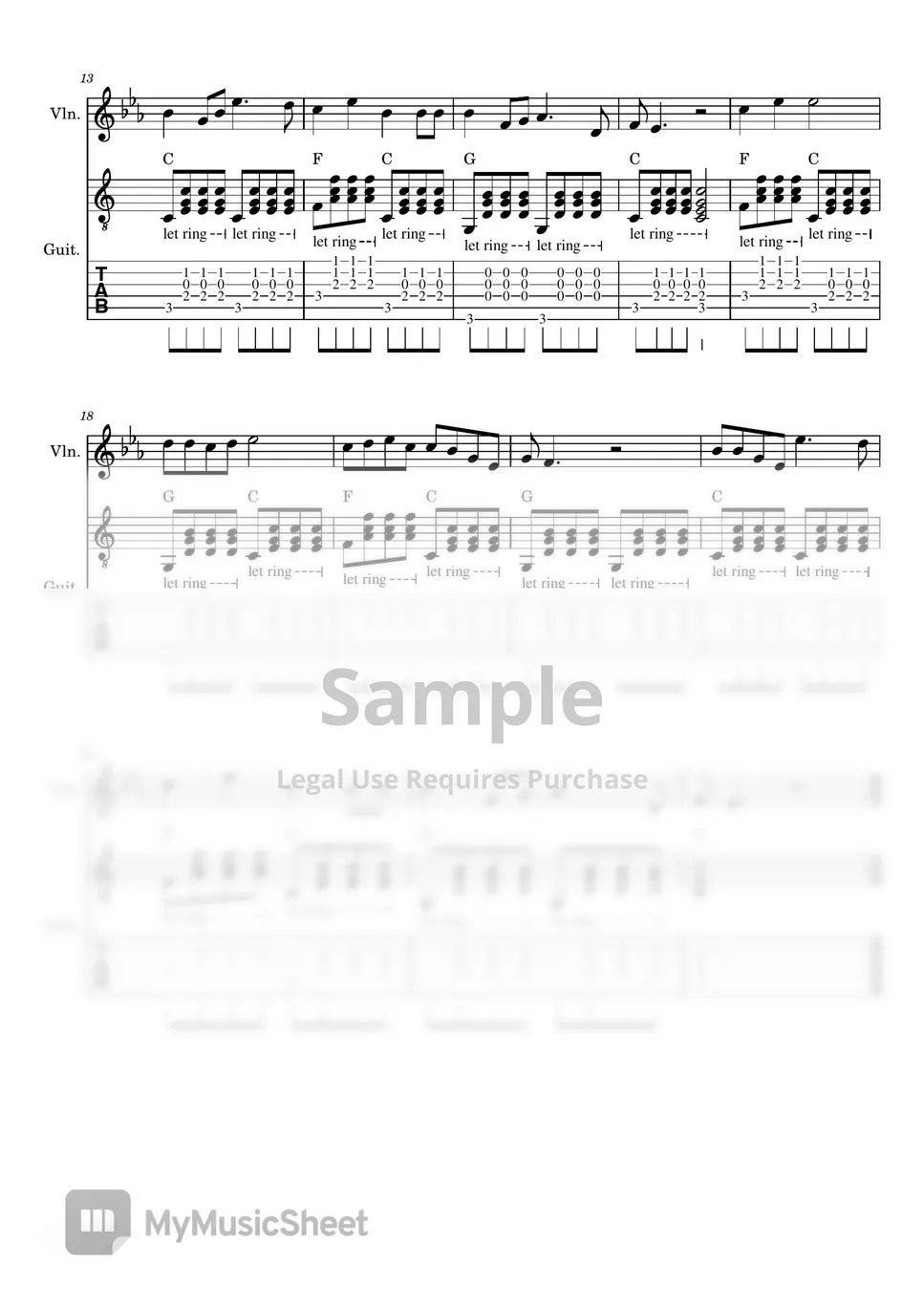 John P. Ordway Dreaming of Home And Mother (Violin Guitar Duet) Tab