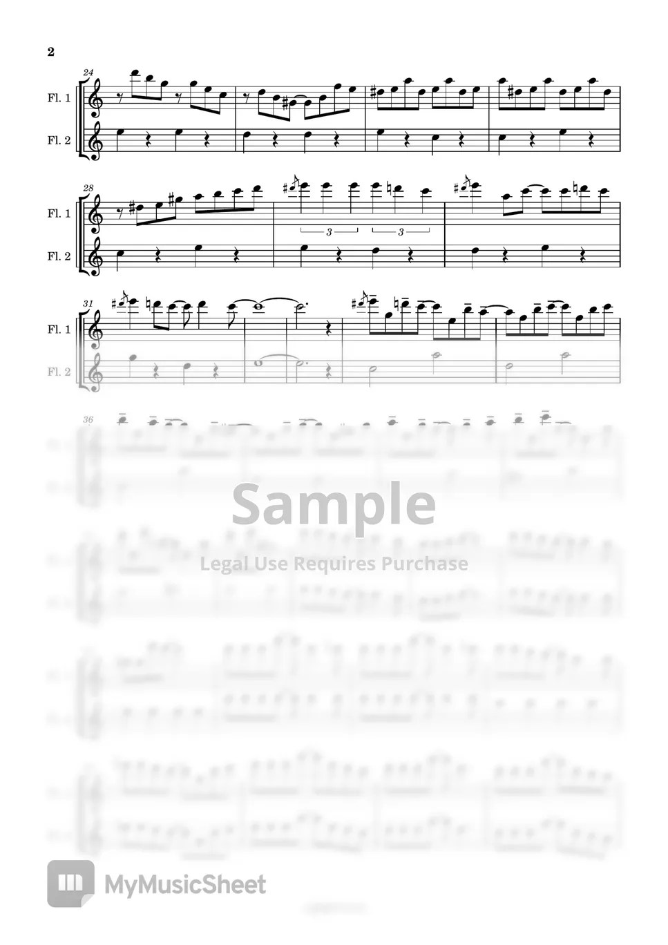 이지수 Flying petals (Two Flutes/반주 MR/피아노 악보) Sheets by 심플플루트뮤직