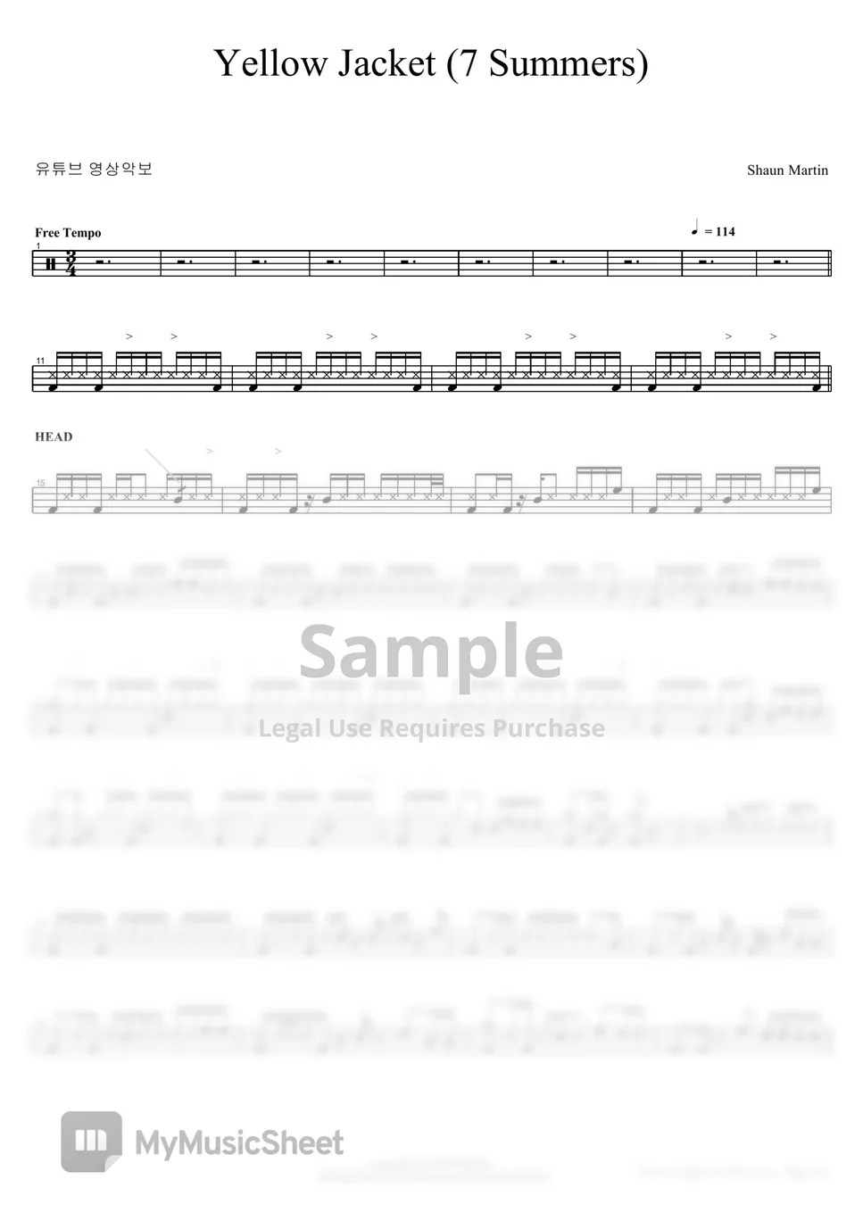 Shaun Martin Yellow Jacket Sheets by COPYDRUM