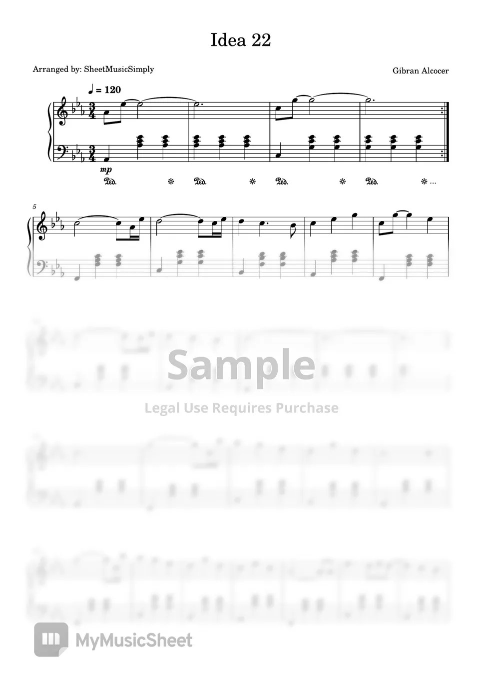 Gibran Alcocer Idea 22 (Piano Solo) Sheets by SheetMusicSimply