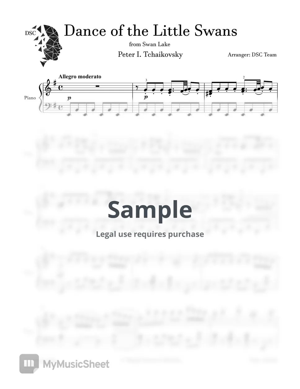 Tchaikovsky Dance of the Little Swans Sheets by Digital Scores Collection