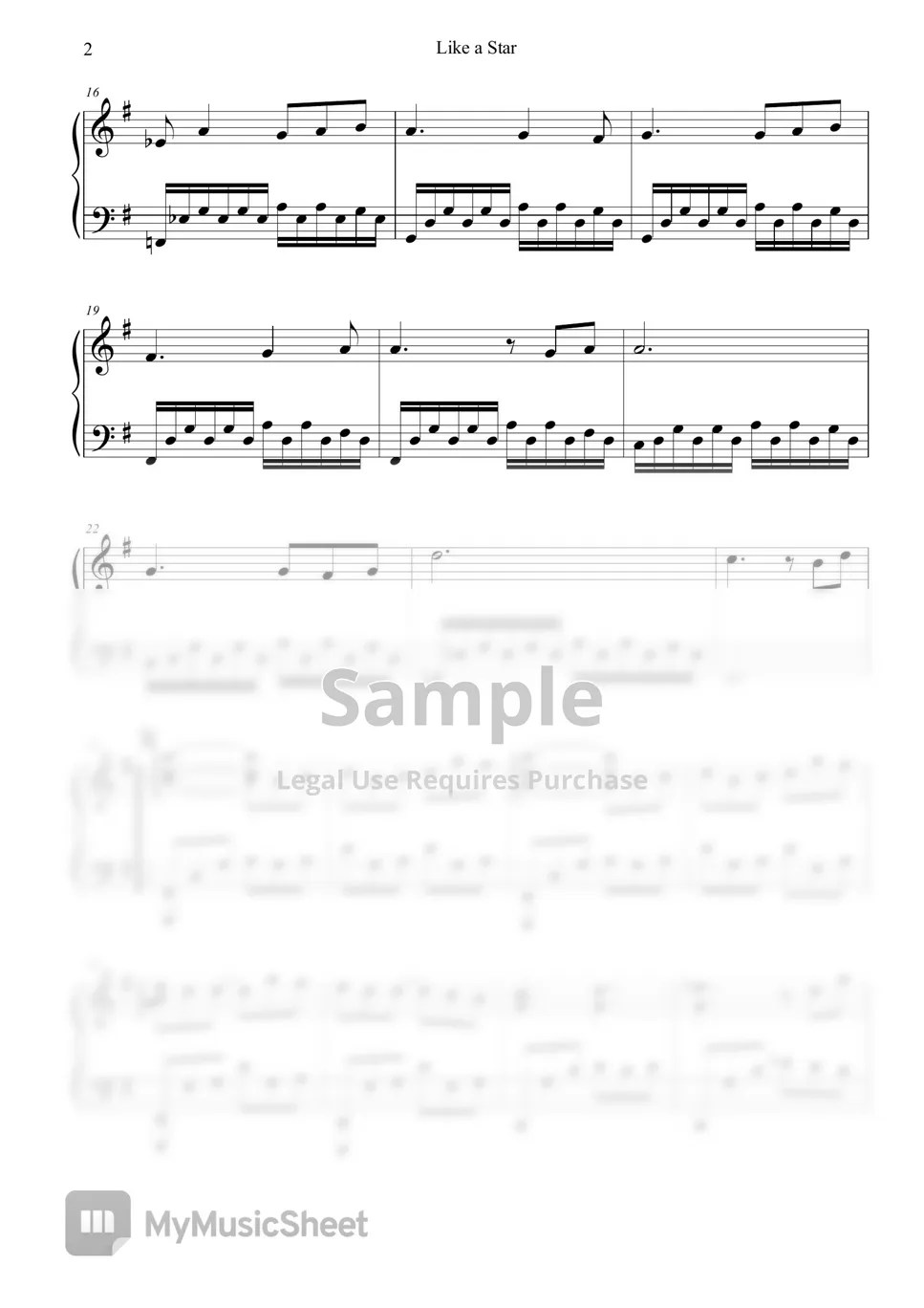 DOYOUNG Like a Star Sheets by Lunar Piano