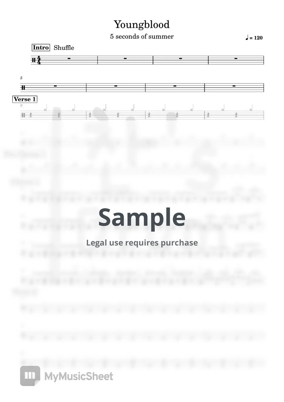 5 seconds of summer Youngblood Sheets by ollaemusic