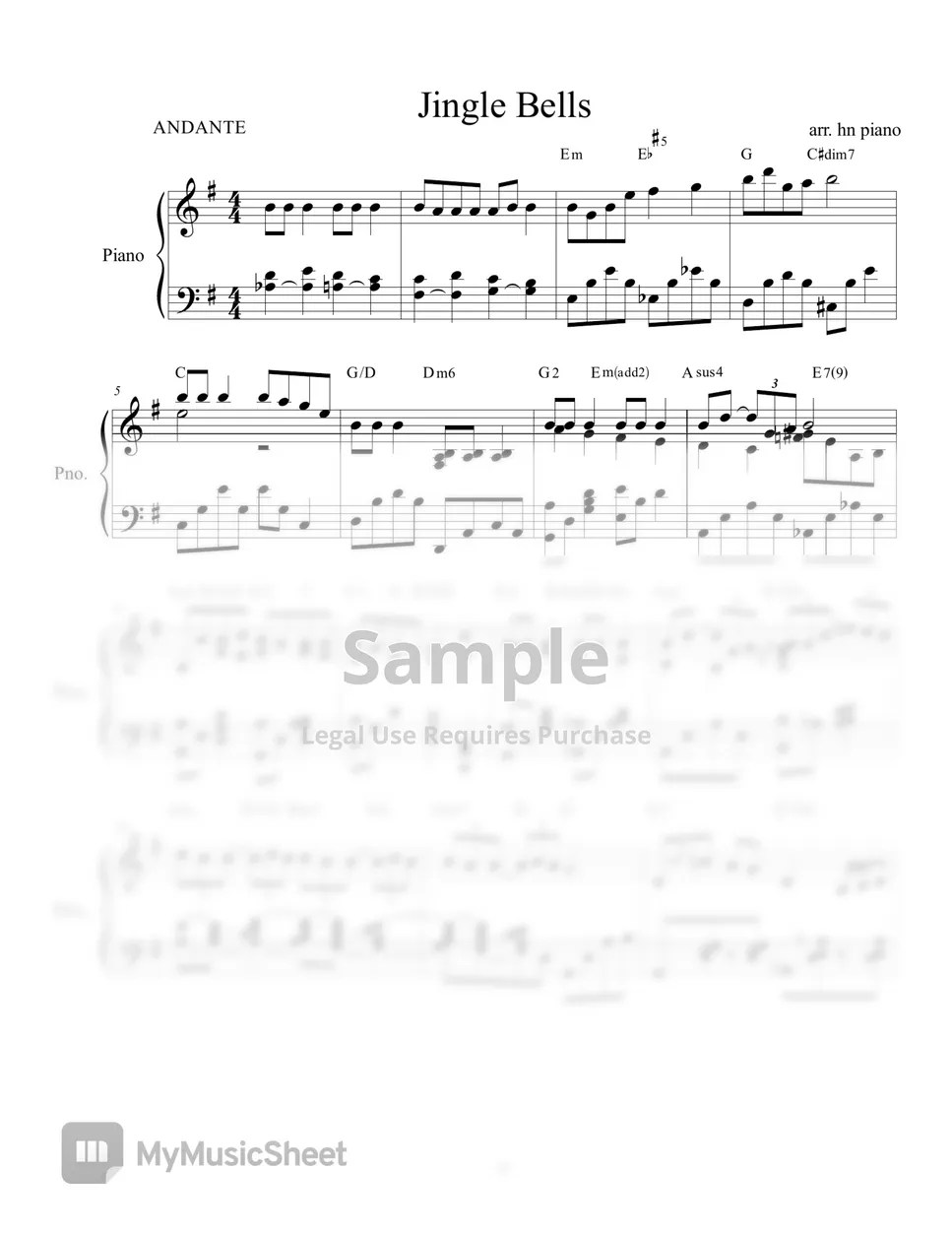 jingle bells Graceful Jingle bells Sheets by hn piano